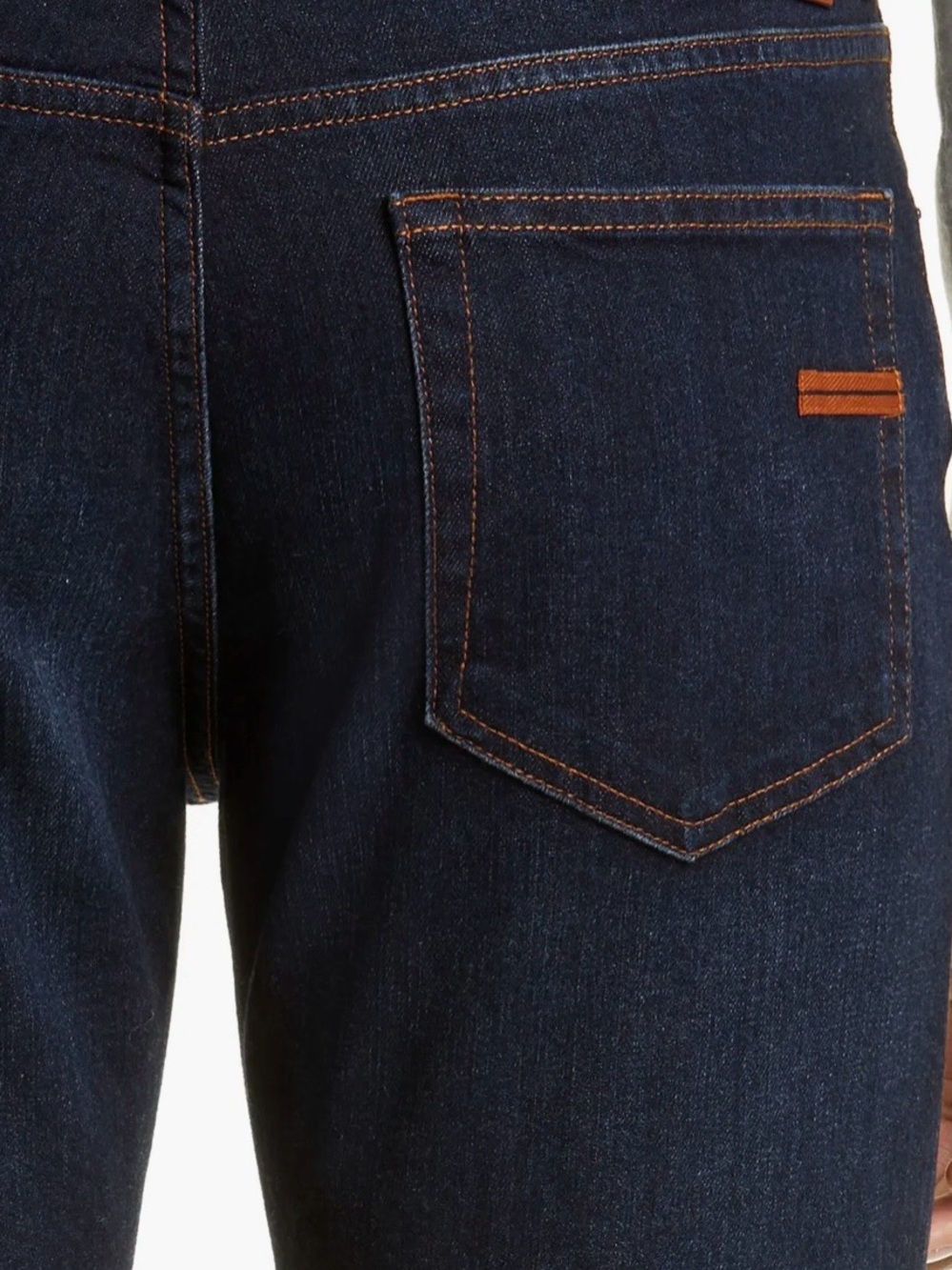 Zegna Men's Straight Jeans in Dark Indigo with Contrast Stitching